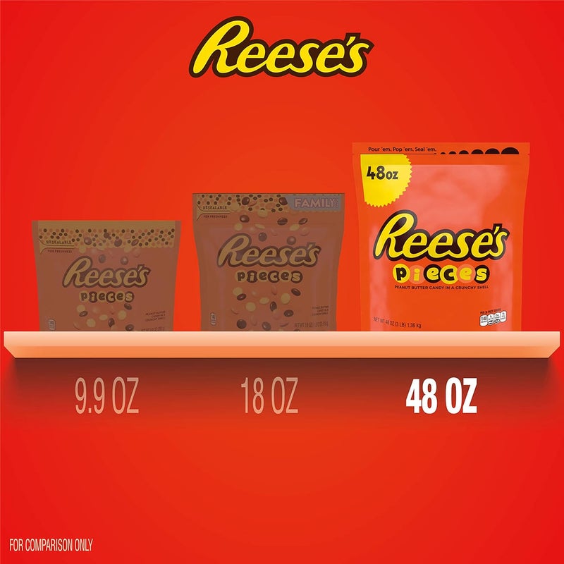 REESE'S PIECES Chocolate Peanut Butter Candy, 48 Ounce Bag - Image 4